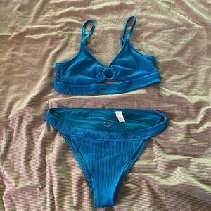 Aerie Vibrant Blue Ribbed Bikini